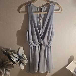 Phanuel Soft Blue V-Neck Dress
